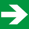 Знак E02-01 Направляющая стрелка (Пластик 200х200х2 мм)