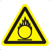Знак W11 Пожароопасно. Окислитель (пленка 200х200 мм)