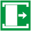 Знак E20 Для открывания сдвинуть (пленка 200х200 мм)