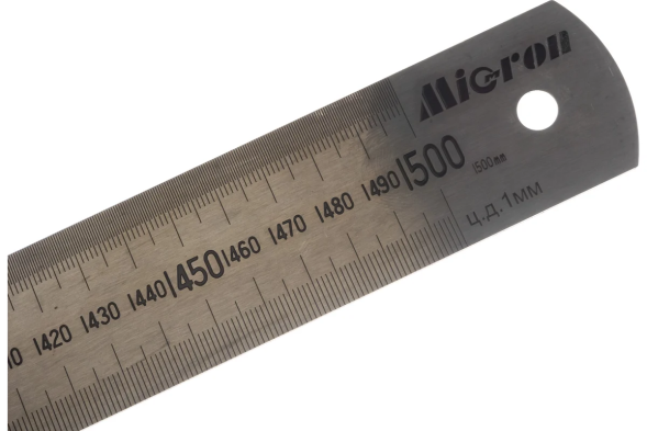 Измерительная металлическая линейка 1500х38х1.5 Micron МИ 123065