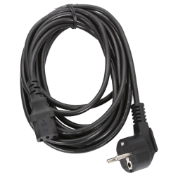 PC-186-VDE-5M, Шнур, Кабель питания (сетевой) 220В, 5м, Schuko- C13, VDE, 10А, черный, с заземлением